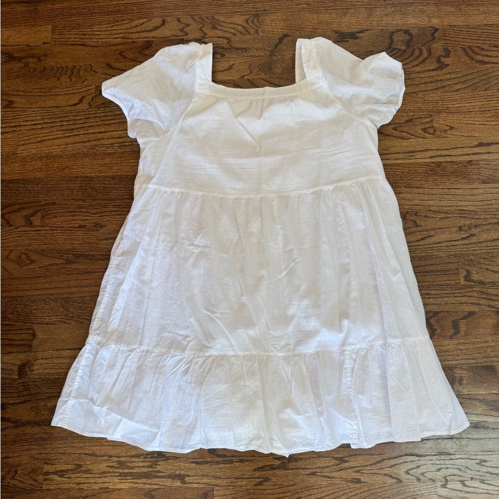 LOFT White Puff Sleeve Dress